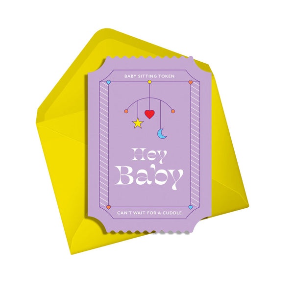 New baby card. Baby sitting token