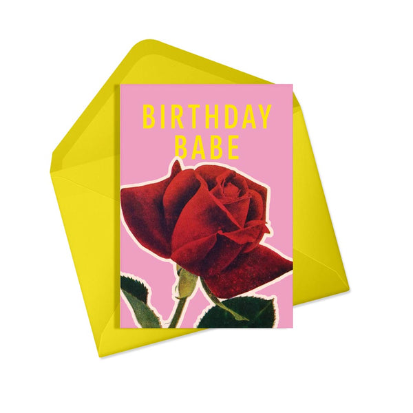 Birthday babe rose card