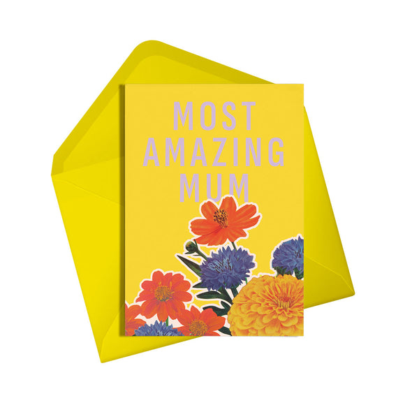 Amazing Mum flowers card