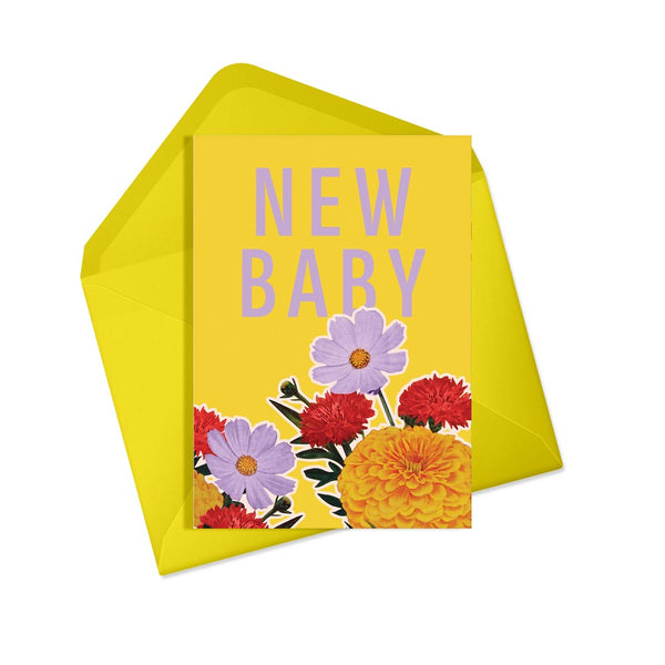 New baby floral card