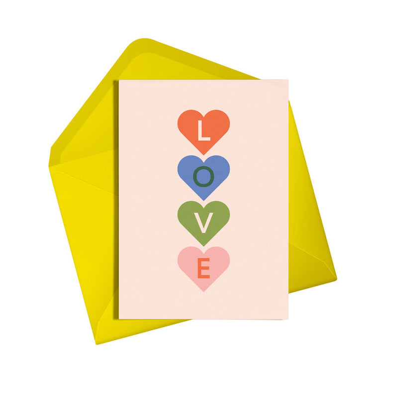 Love hearts card for Valentine's, Engagement or Wedding