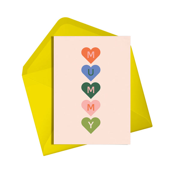 Mummy hearts Mother's day card