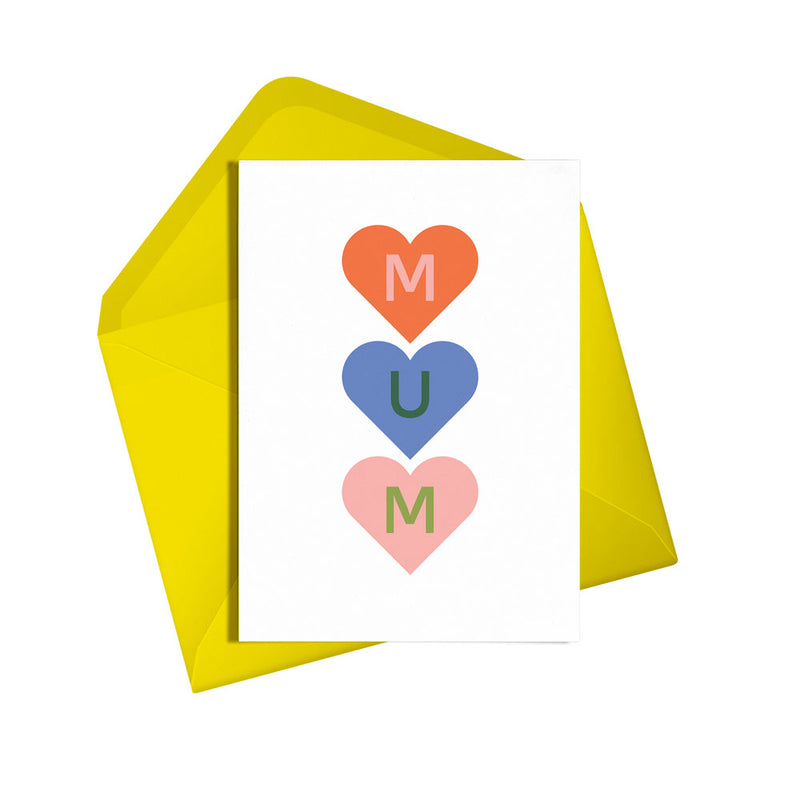 Mum hearts Mother's day card