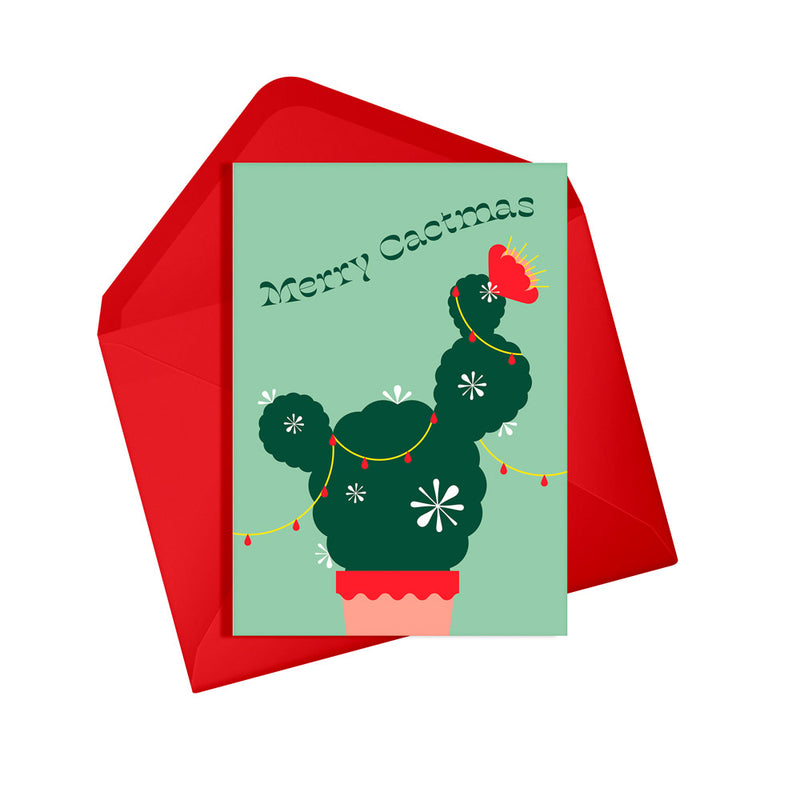 Merry cactmus Christmas cactus card