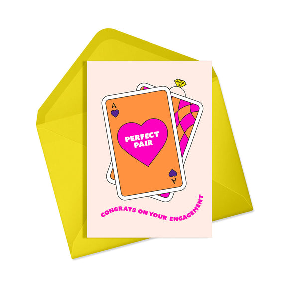 Perfect pair neon engagement card