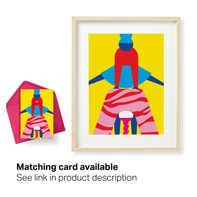 Matching best friend leap print and BFFs card