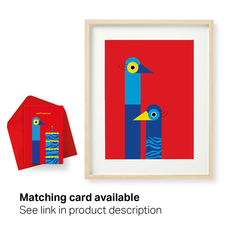 matching bird print and card