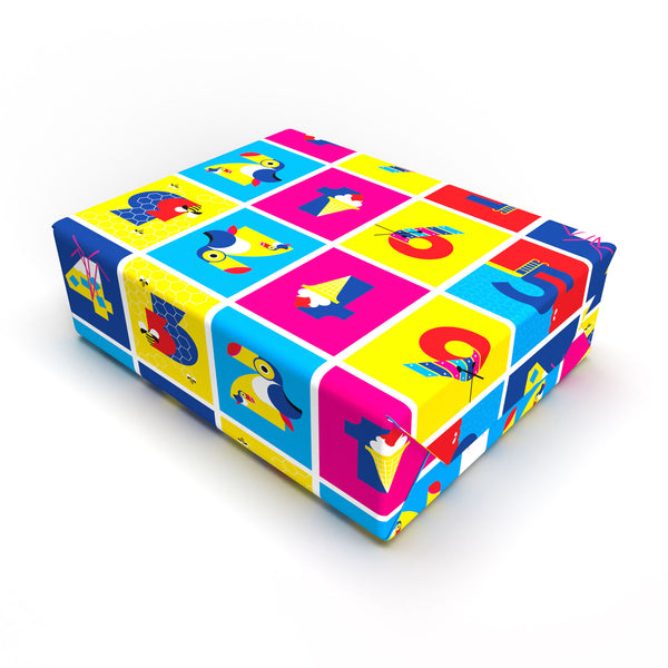 numbers gift wrap for kids birthdays wrapped present