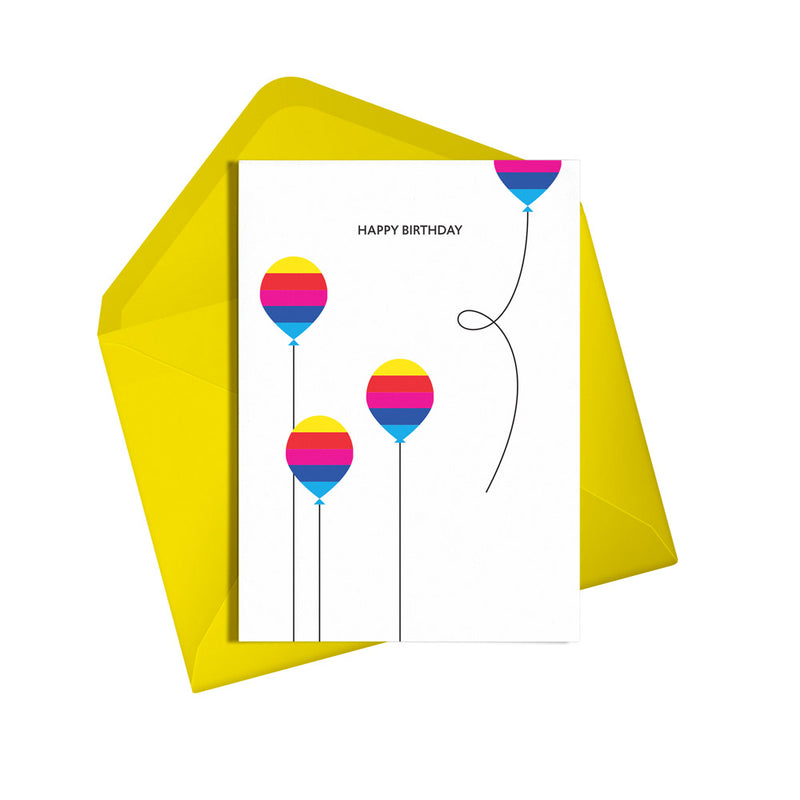 Happy birthday rainbow balloon card