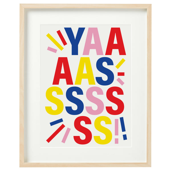 Multicoloured yes print
