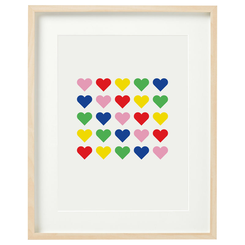 Rainbow hearts print