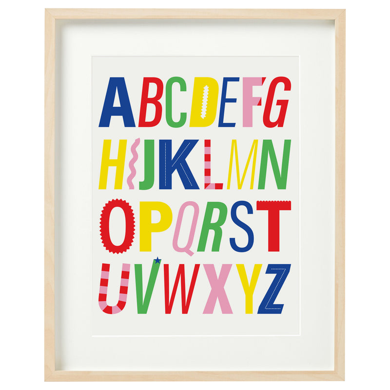 Colourful alphabet print