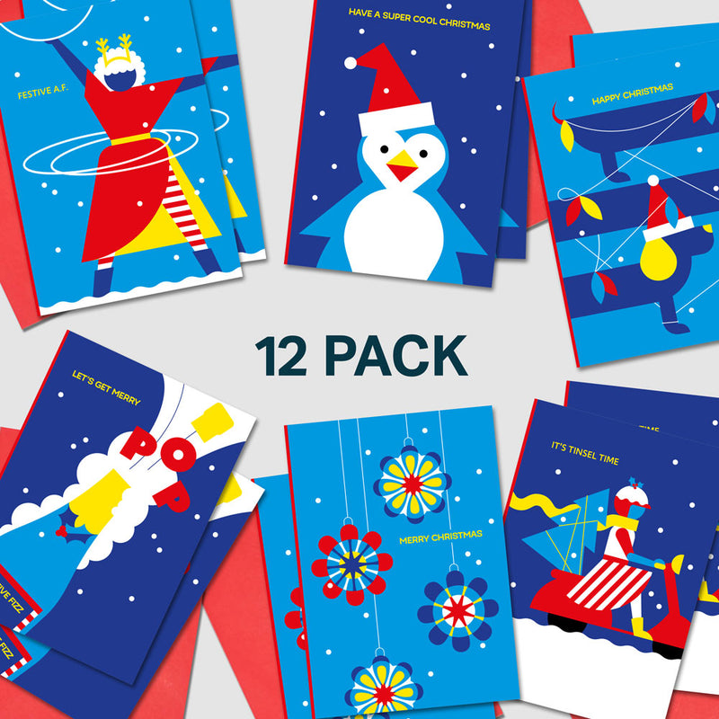 festive fun 12 pack christmas cards