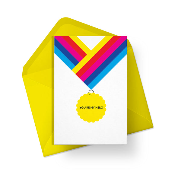 my hero card with rainbow medal design rainbow brights social distancing six pack cards with rainbow design