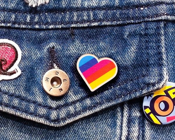 cute rainbow love celebration badge. gay pride gift.