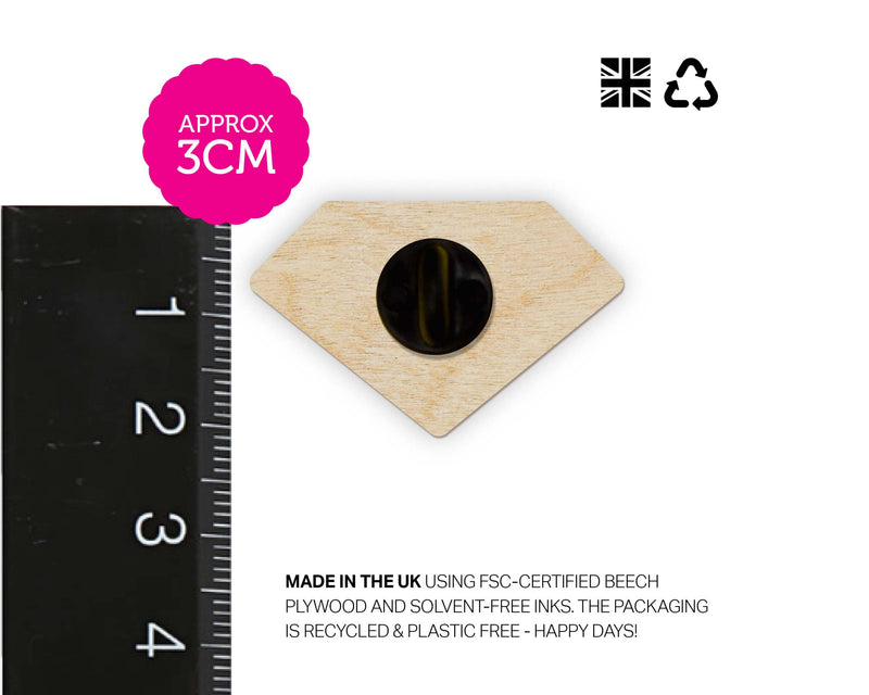 fsc-certified plywood diamond pin badge