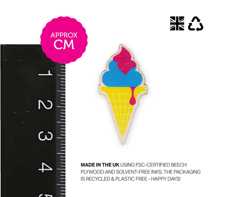 uv printed ice cream pin badge