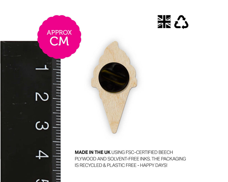 fsc-certified plywood ice cream pin badge