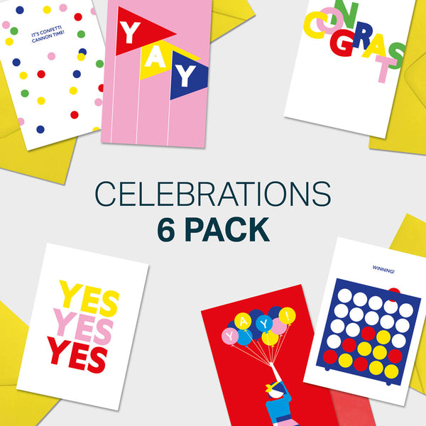 celebration cards six pack