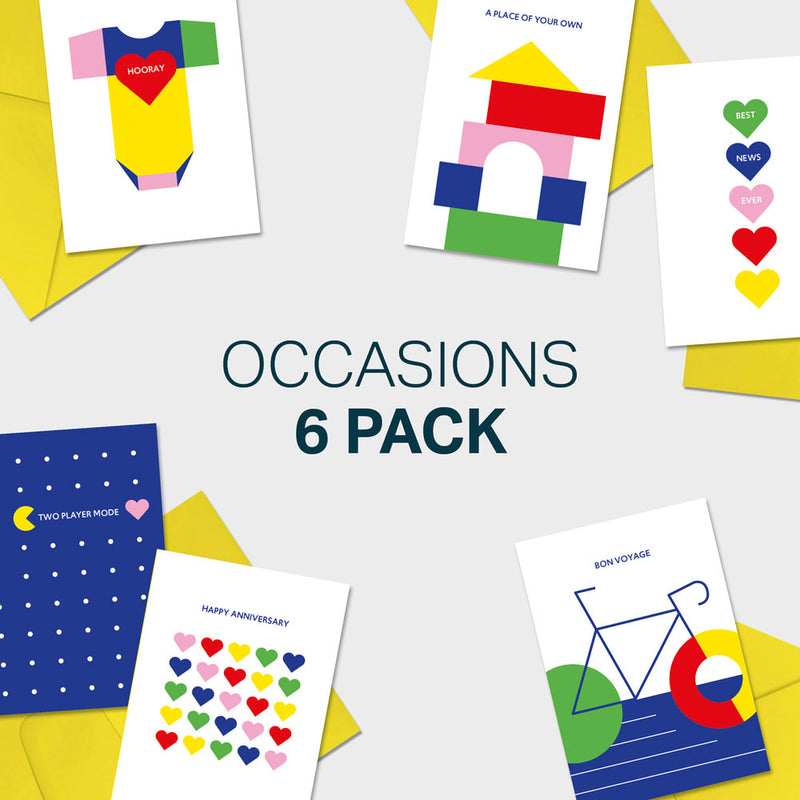 occasions cards six pack of greetings cards