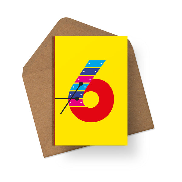 6th birthday pack of 6 cards. Gender neutral kids birthday card from Alphablots. £8.99, made in the UK.