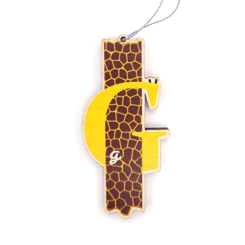 cutout typographic laser cut plywood letter g christmas tree decoration