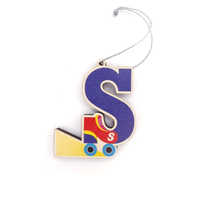 cutout typographic laser cut plywood letter s christmas tree decoration