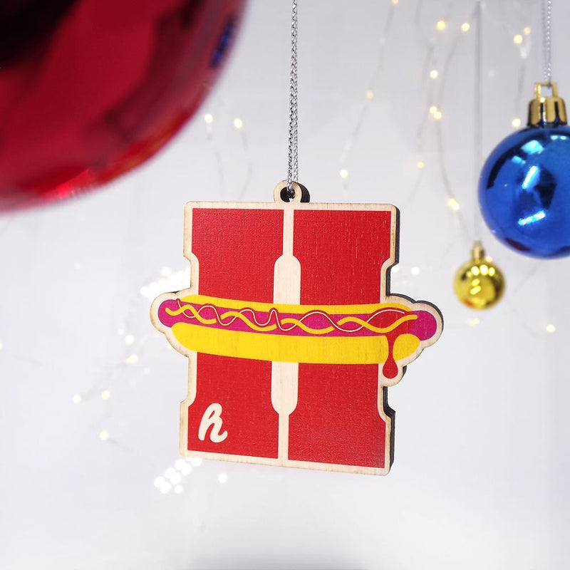 typographic laser cut plywood letter h christmas tree decoration