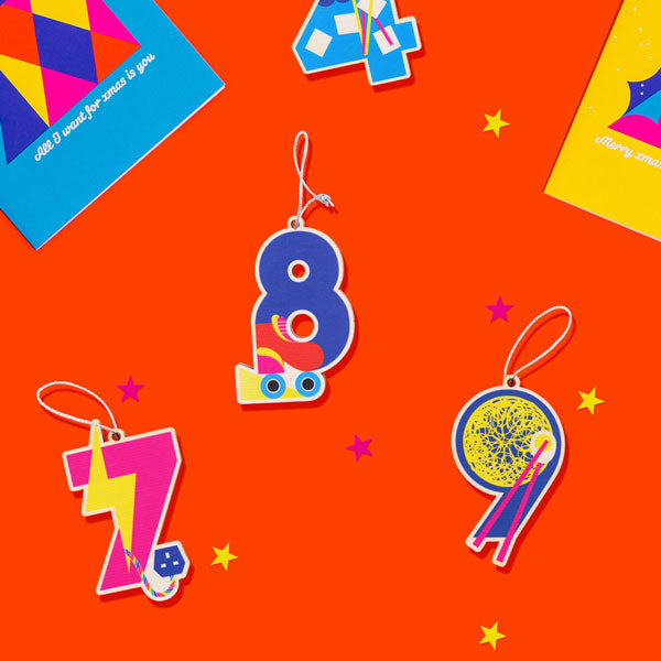 Number Nine Christmas Tree Decoration