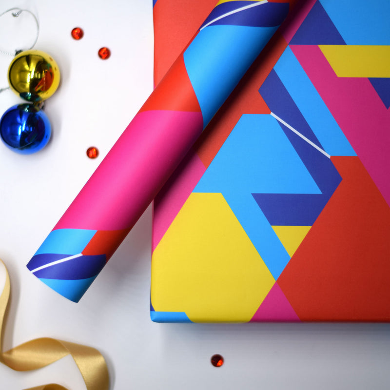 cracking geometric xmas wrap and gift from the merry and bright range