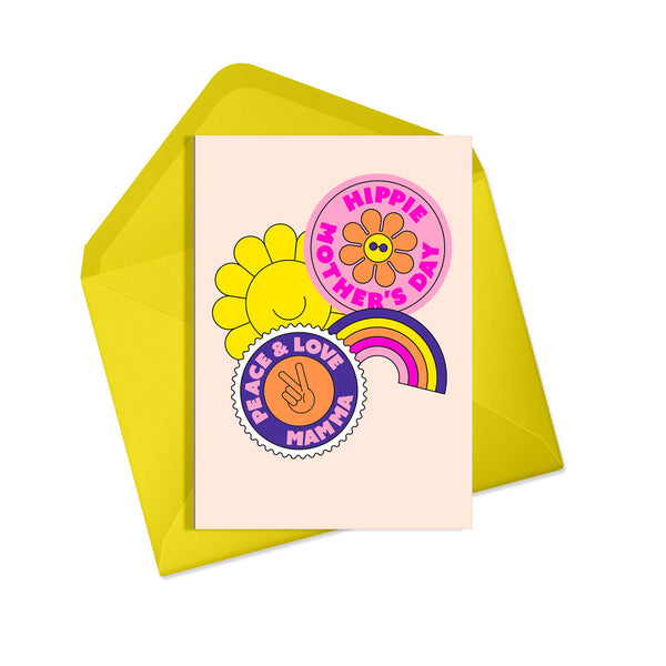 Hippie Mother’s day neon card